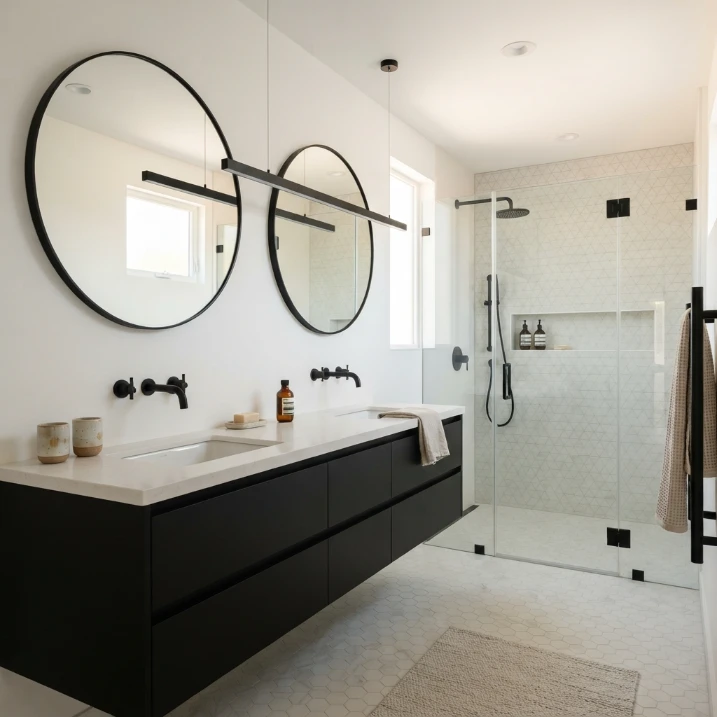 The Design Science Behind Black-and-White Bathrooms That Always Impress