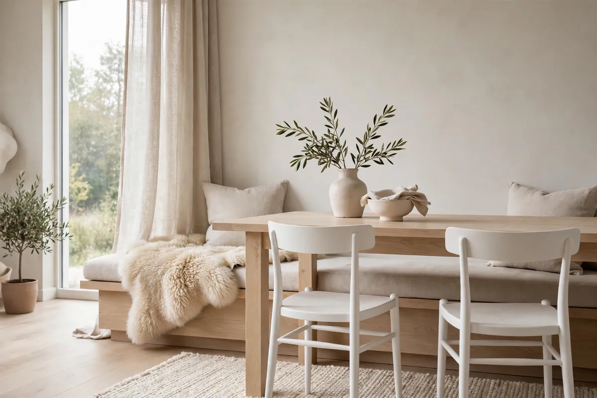 Scandinavian style bright dining nook