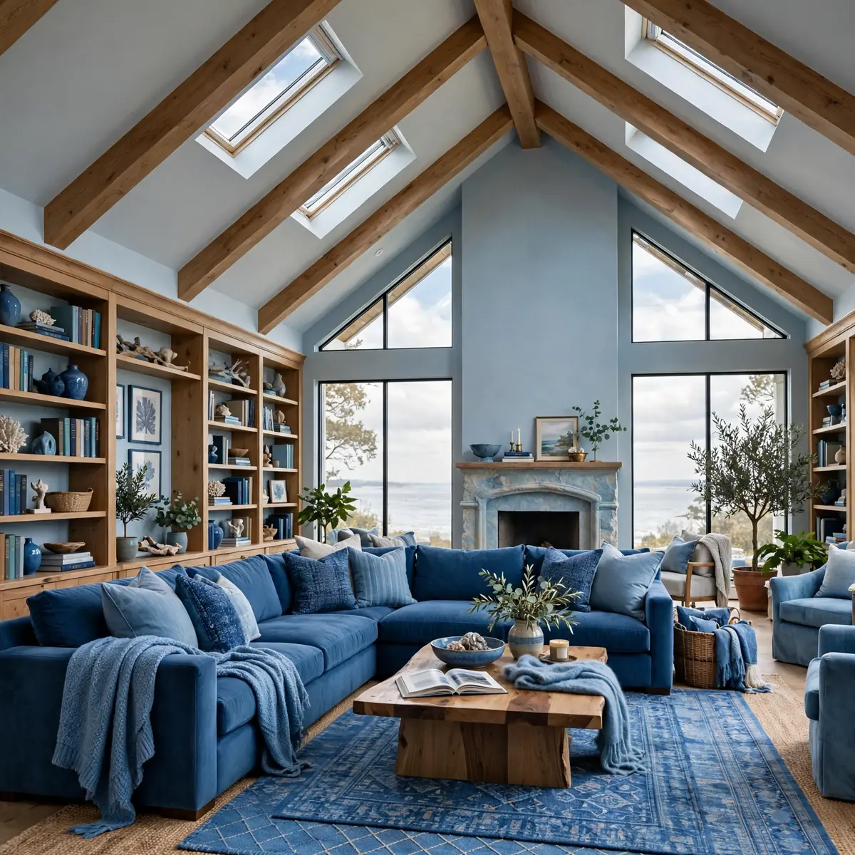 20 Calm Blue Family Room Ideas You’ll Love ♥ [Ocean Calm]