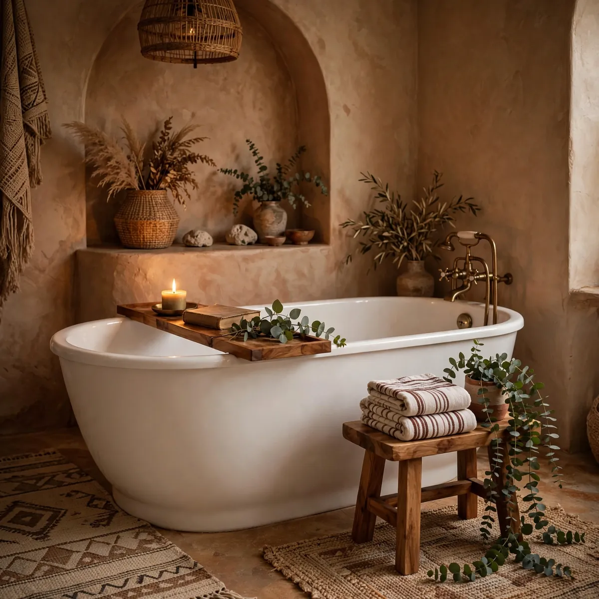 boho bathroom ideas: Style a Soaking Tub Moment