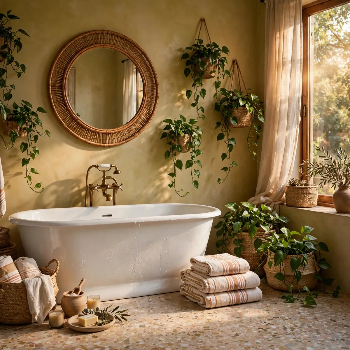 20 Dreamy Boho Bathroom Ideas That Feel Like a Spa Retreat ♥ [Spa & Soul]