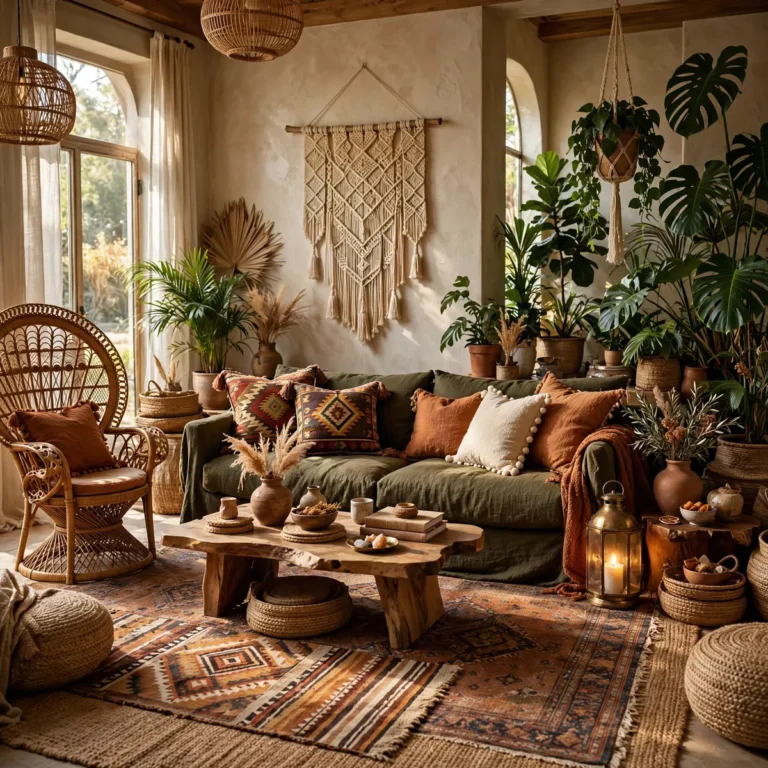 boho living room ideas in a beautiful, timeless living room design