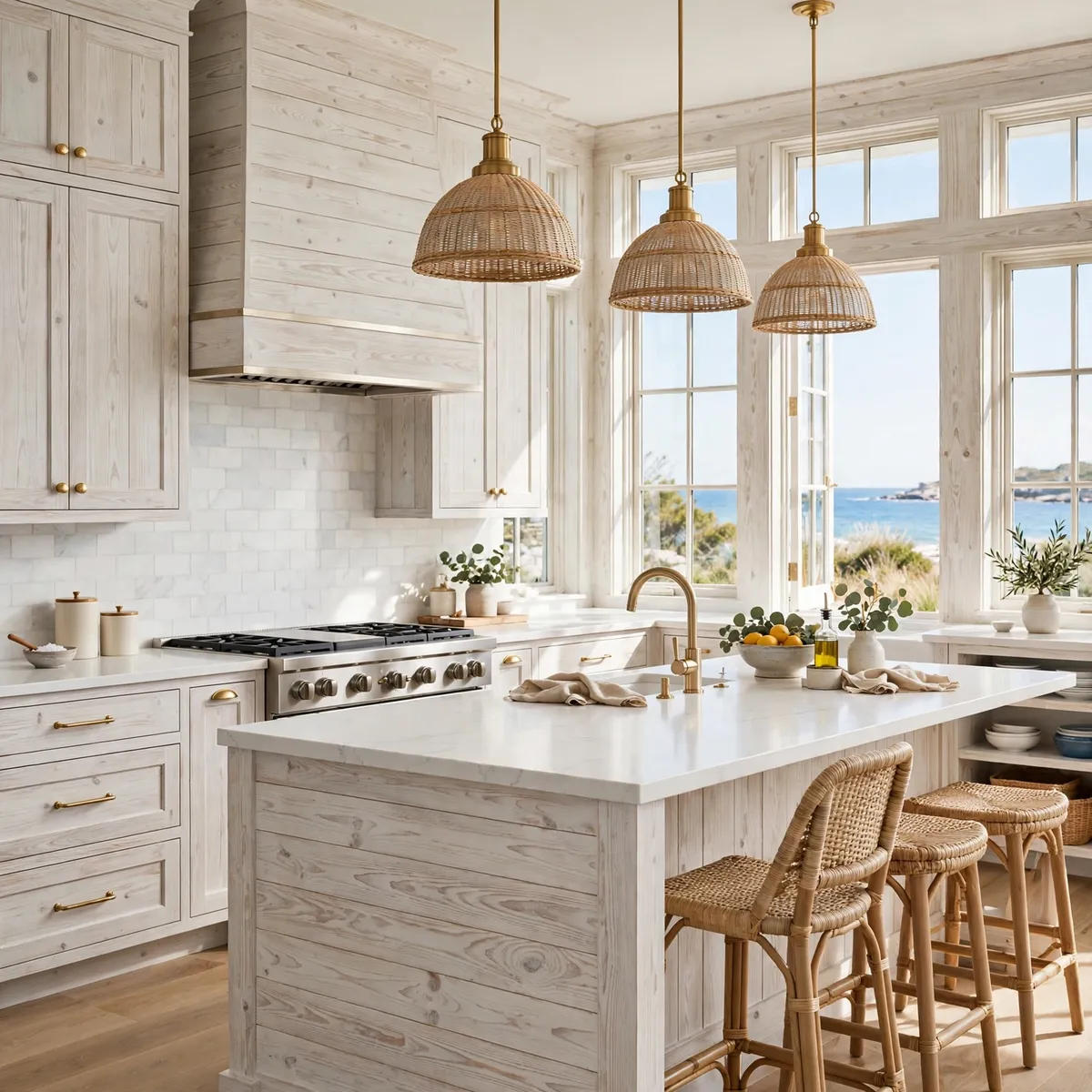 coastal kitchen ideas: Layer Whitewashed Wood, Not Just White Paint