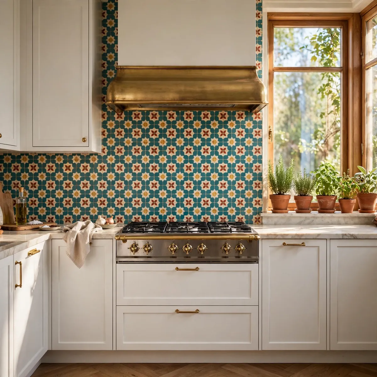 colorful kitchen ideas: Let Retro Tiles Steal the Show