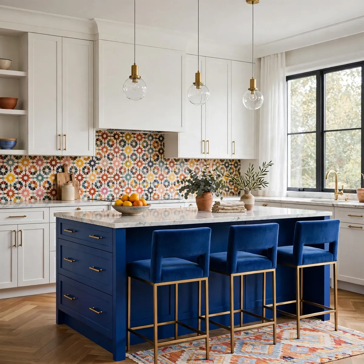 colorful kitchen ideas: Paint Just the Island the Boldest Color