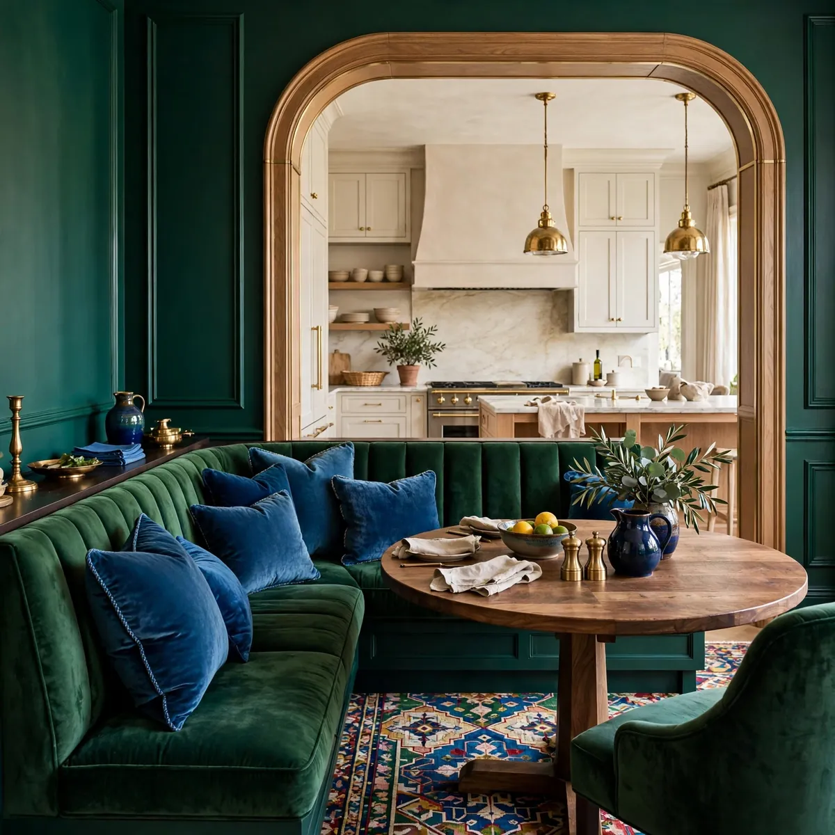 colorful kitchen ideas: Build a Jewel-Toned Breakfast Nook