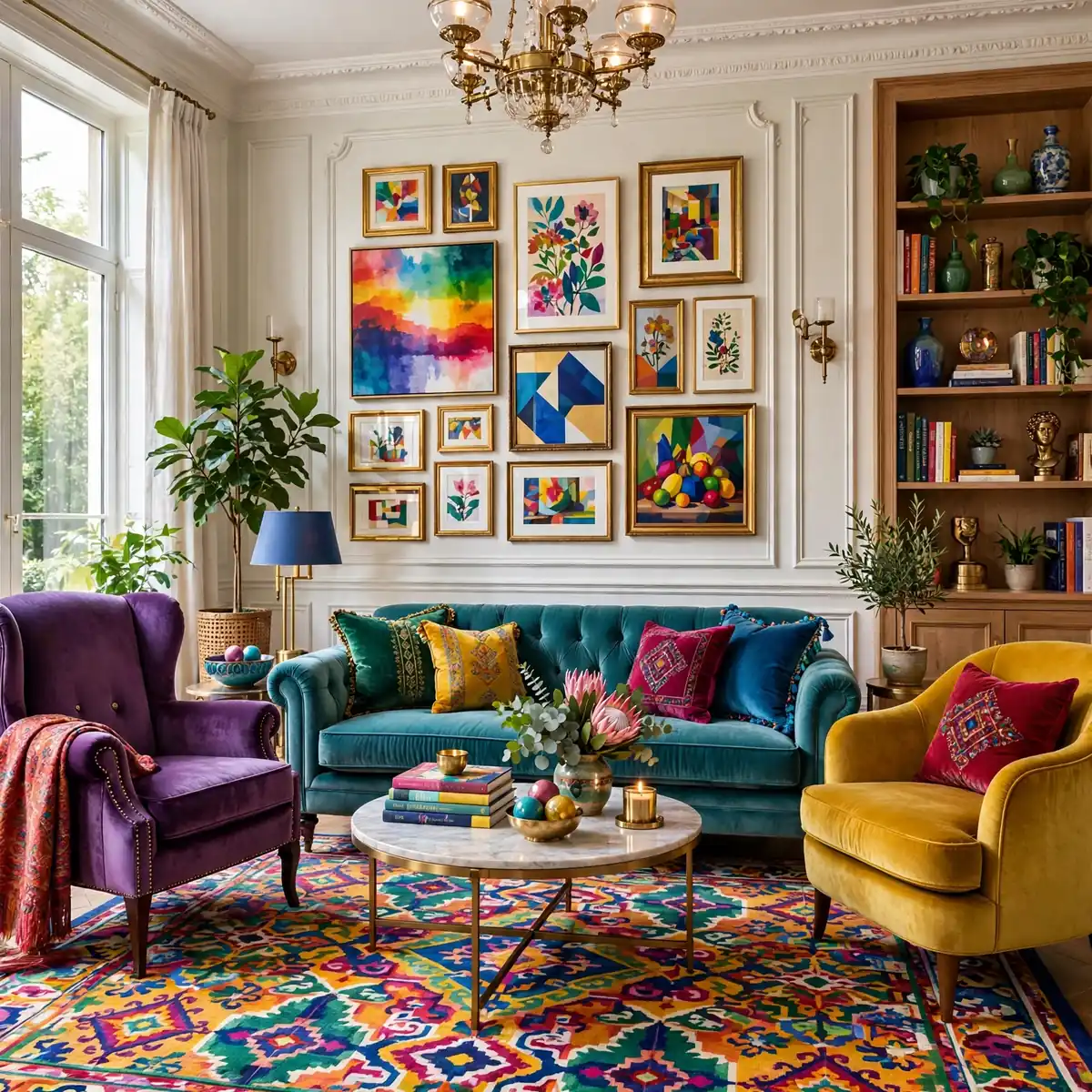 20 Gorgeous Colorful Sitting Room Ideas You’ll Adore ♥ [Rainbow Retreat]