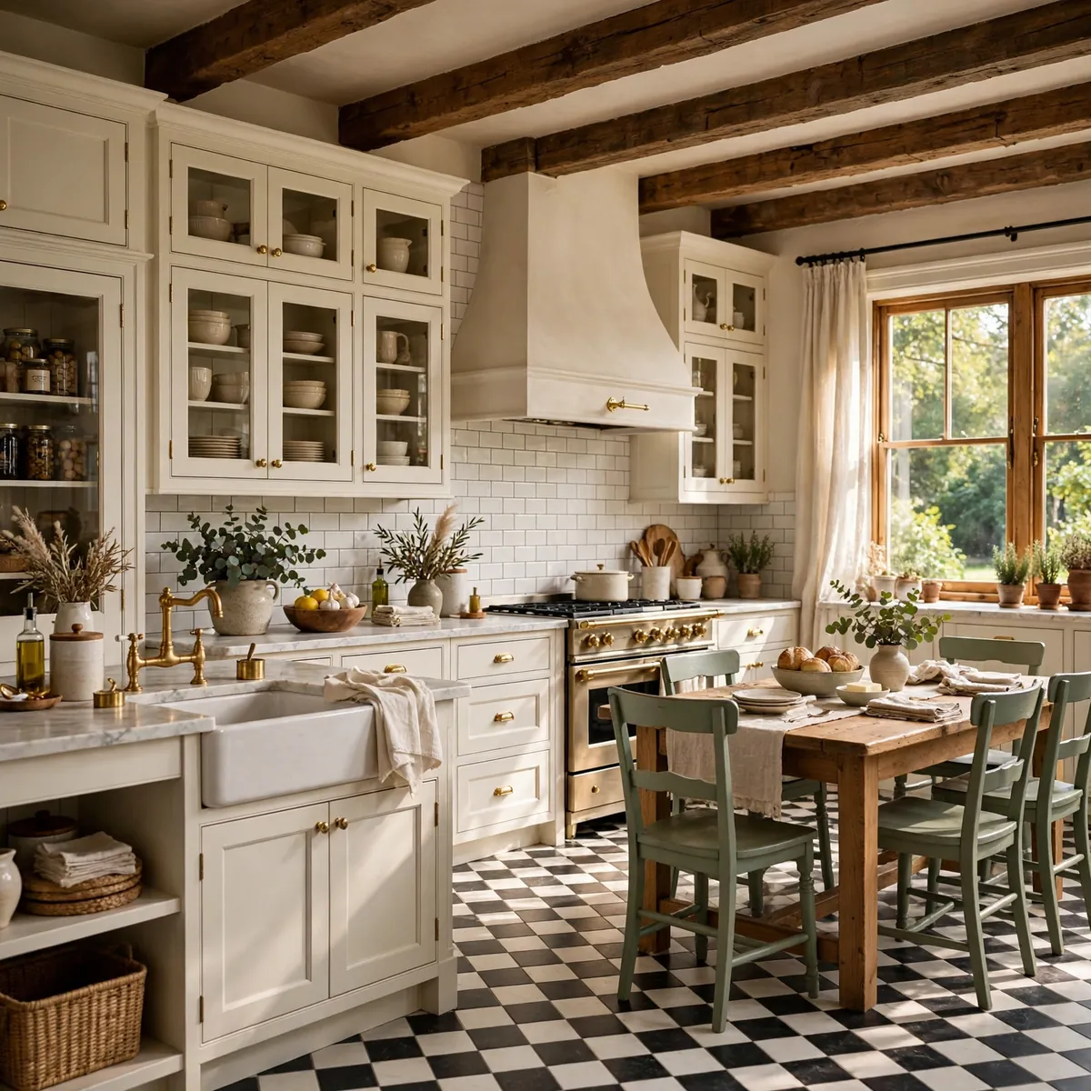 cottage kitchen ideas: Play With Pattern Under One Undertone
