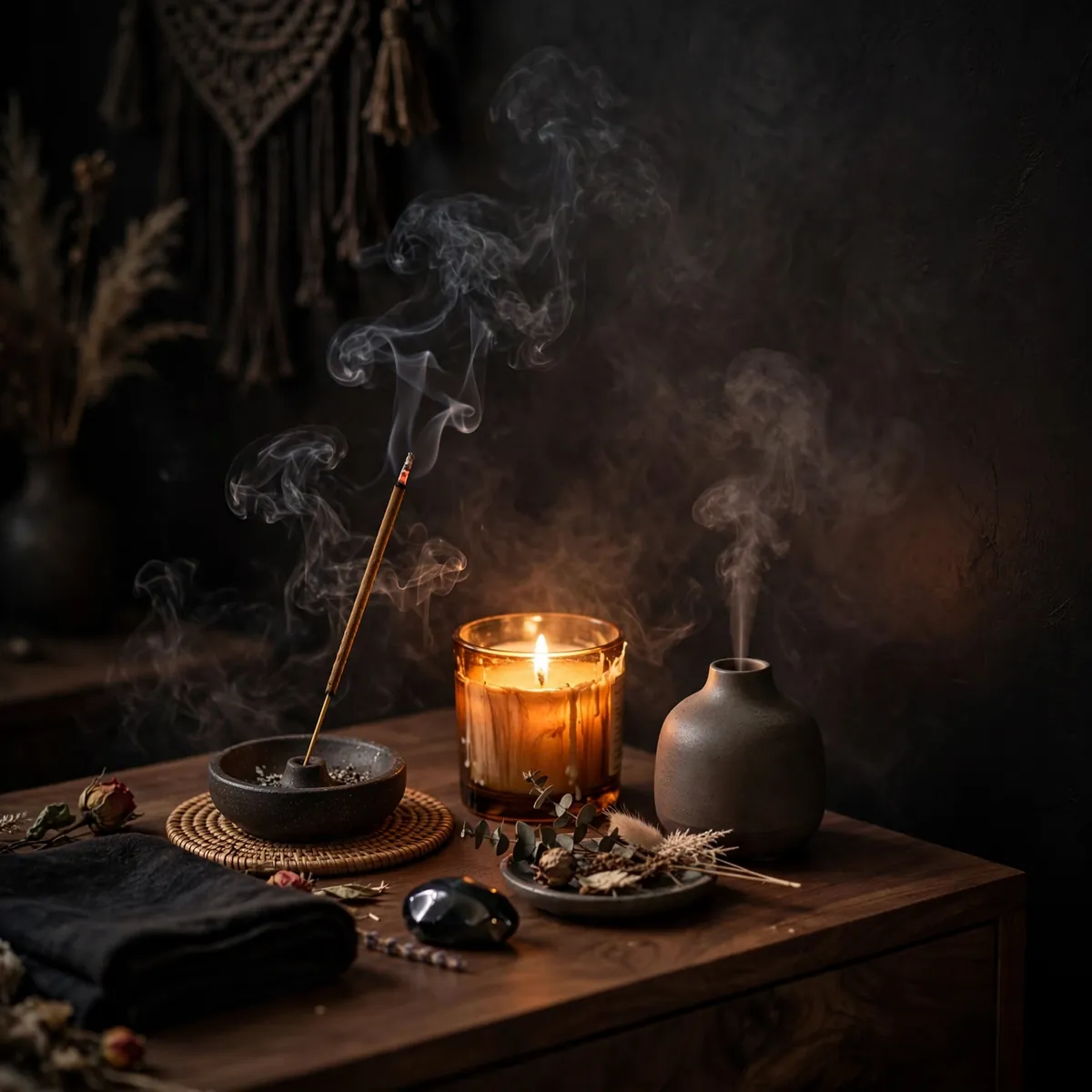 dark boho bedroom: Scent the Room for the Night
