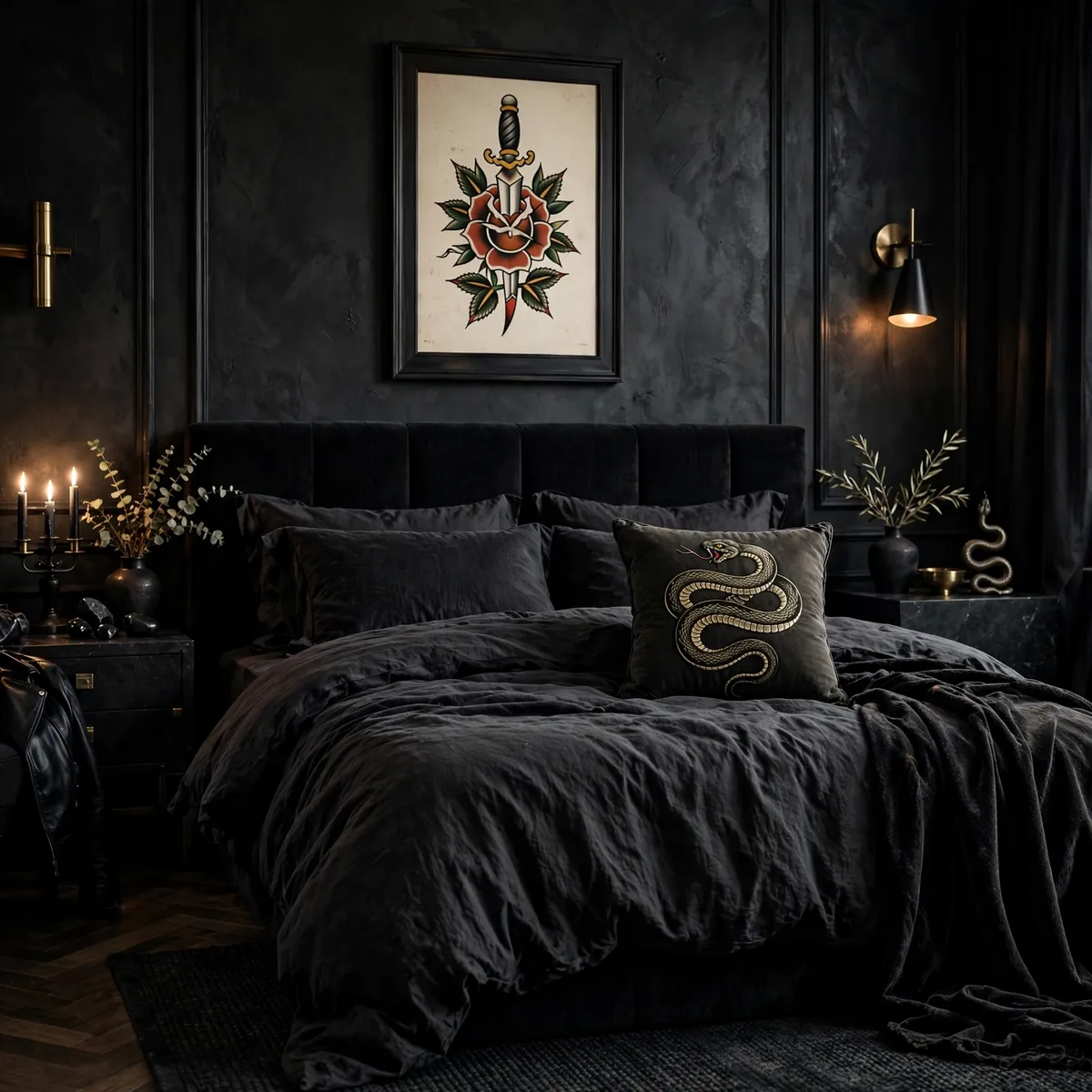 edgy bedroom ideas: Borrow Motifs From Tattoo Art
