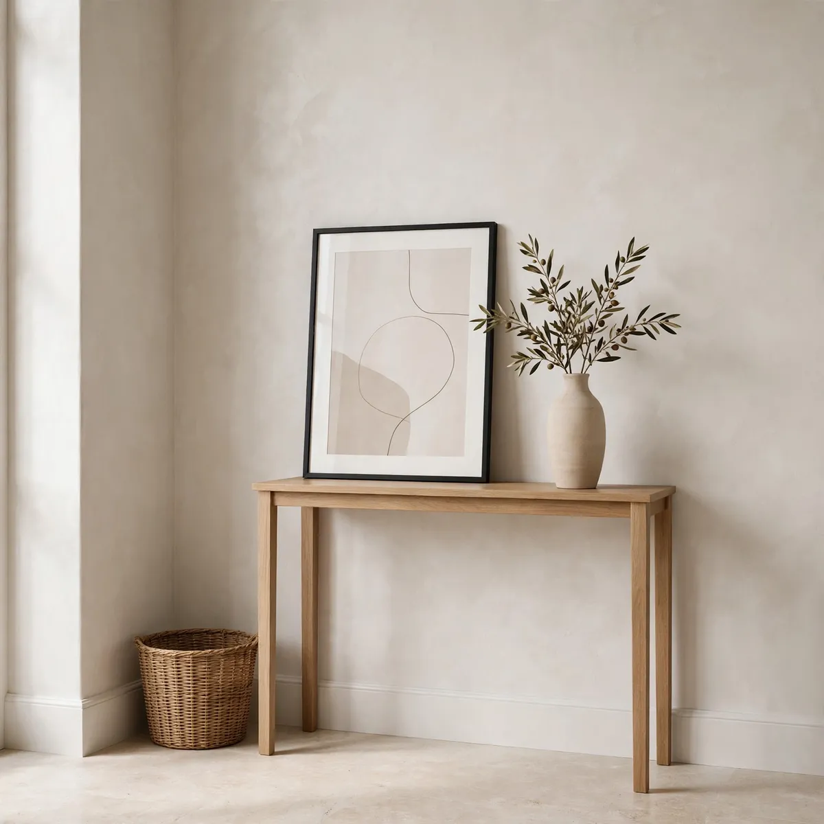 small entryway decor ideas: styled entryway without clutter