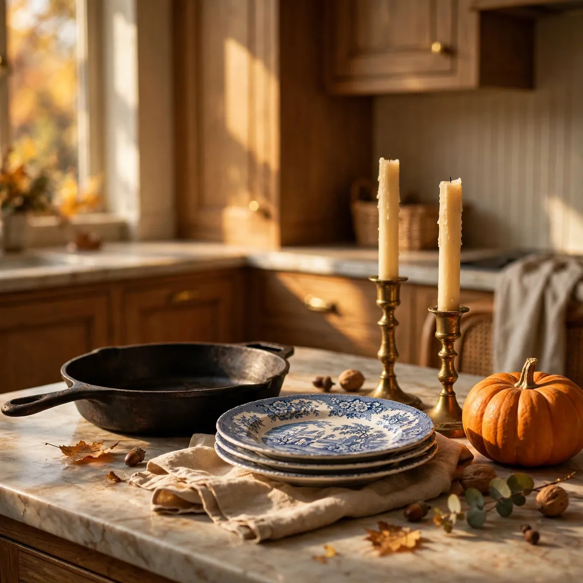 fall kitchen decor: Mix Vintage Eras for a Collected Look