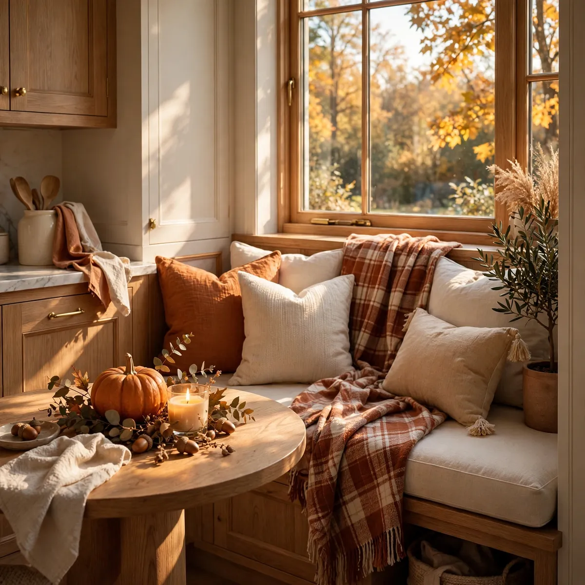 fall kitchen decor: Style a Breakfast Nook Corner for Slow Mornings