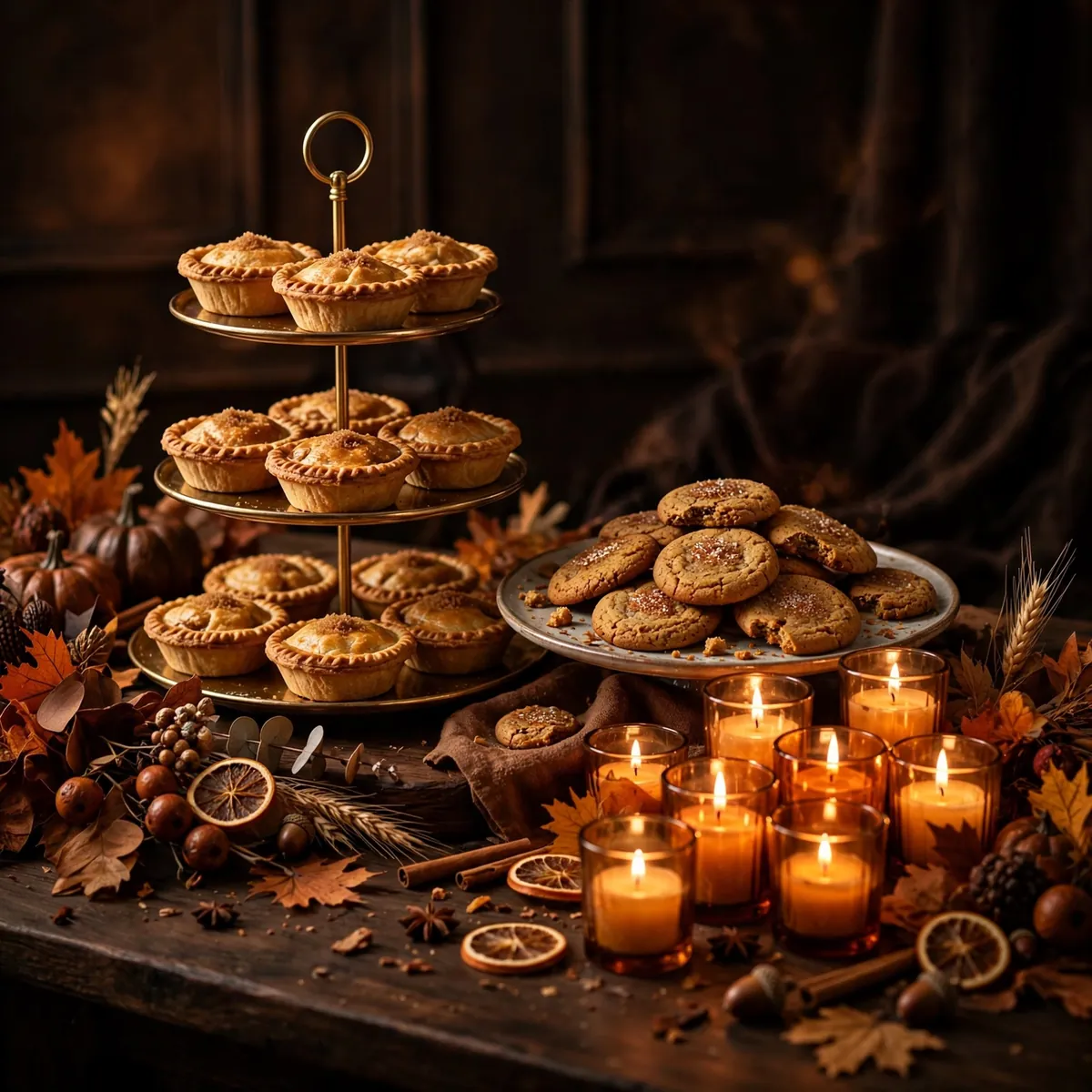fall table decor: Style a Candlelit Dessert Table
