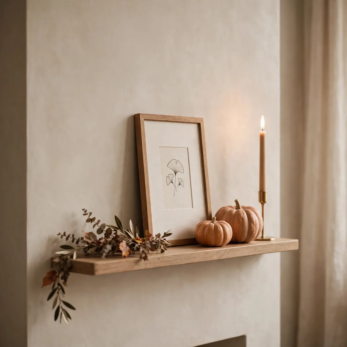 fall mantel decor ideas: small mantel styling