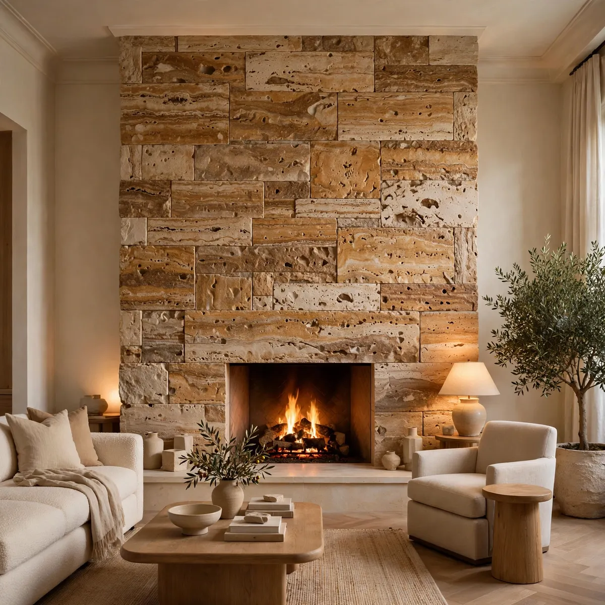 fireplace design ideas: Let Natural Stone Lead the Palette