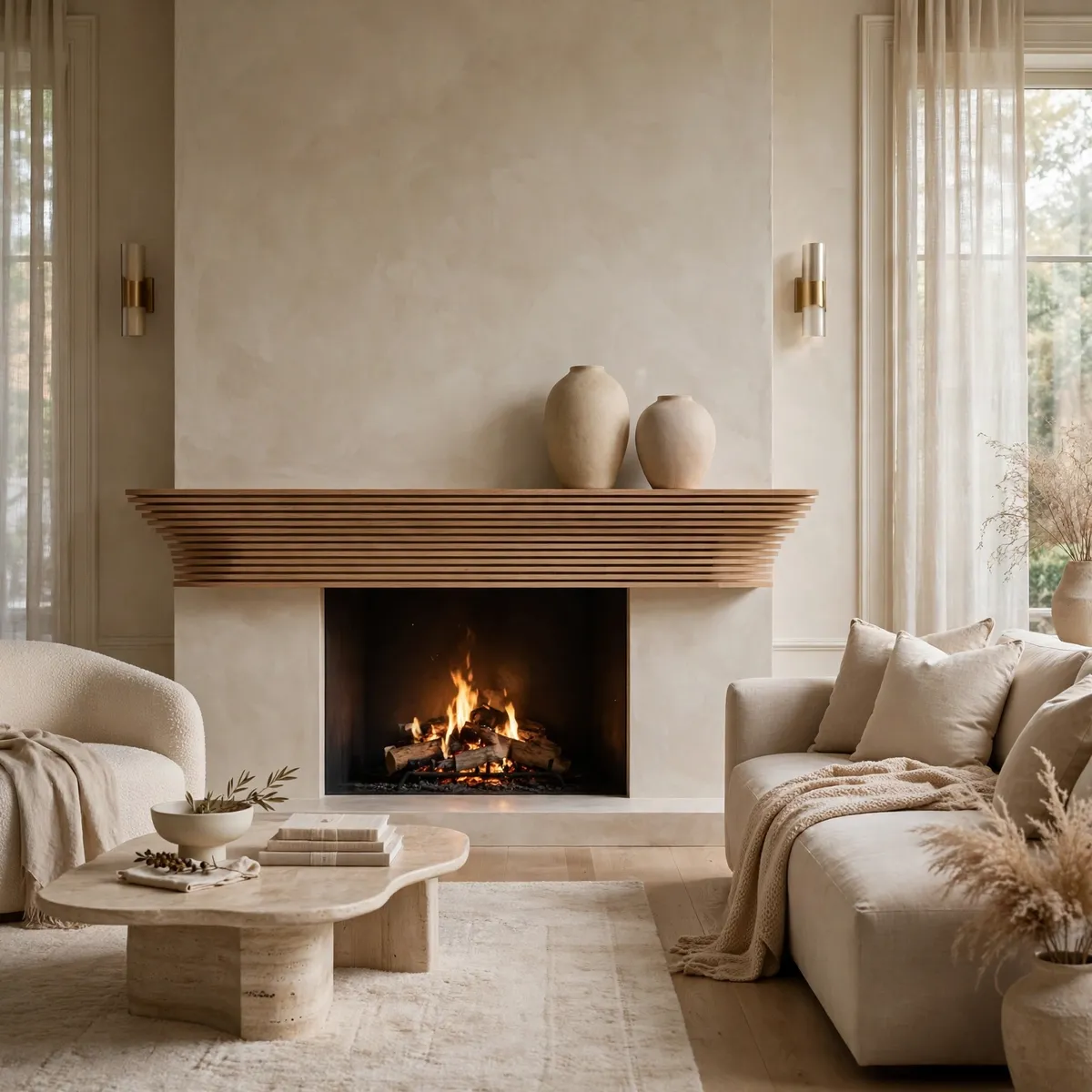 fireplace design ideas: Sculpt the Mantel as a Clean Underline