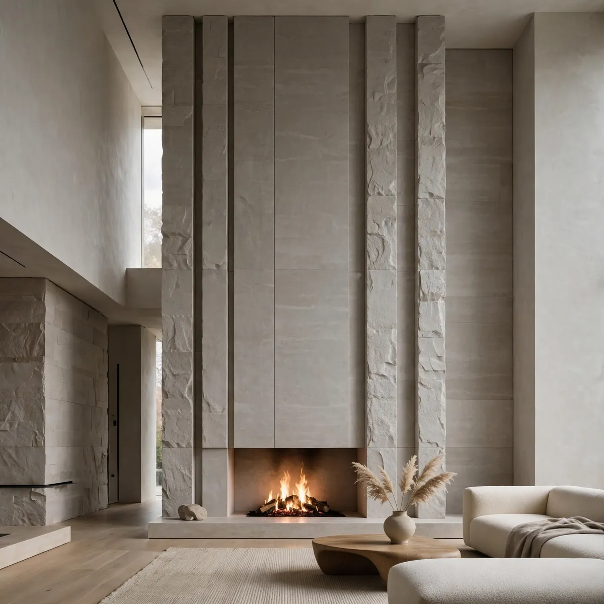 fireplace design ideas: Run the Surround Floor to Ceiling