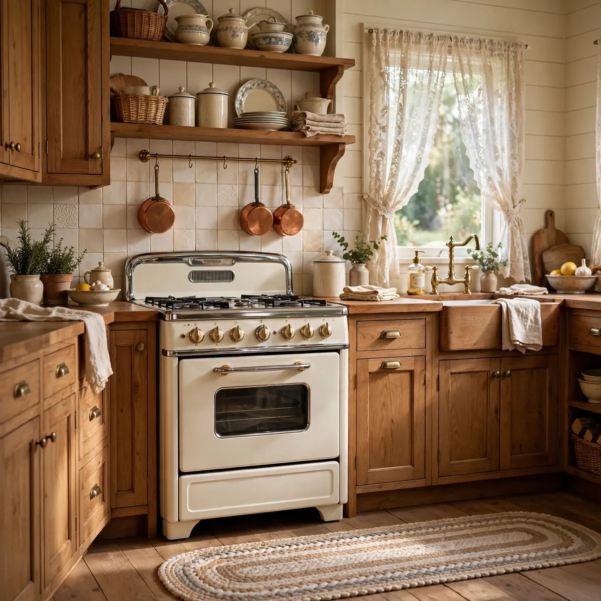 grandmacore kitchen: Let an Antique-Style Stove Be the Anchor