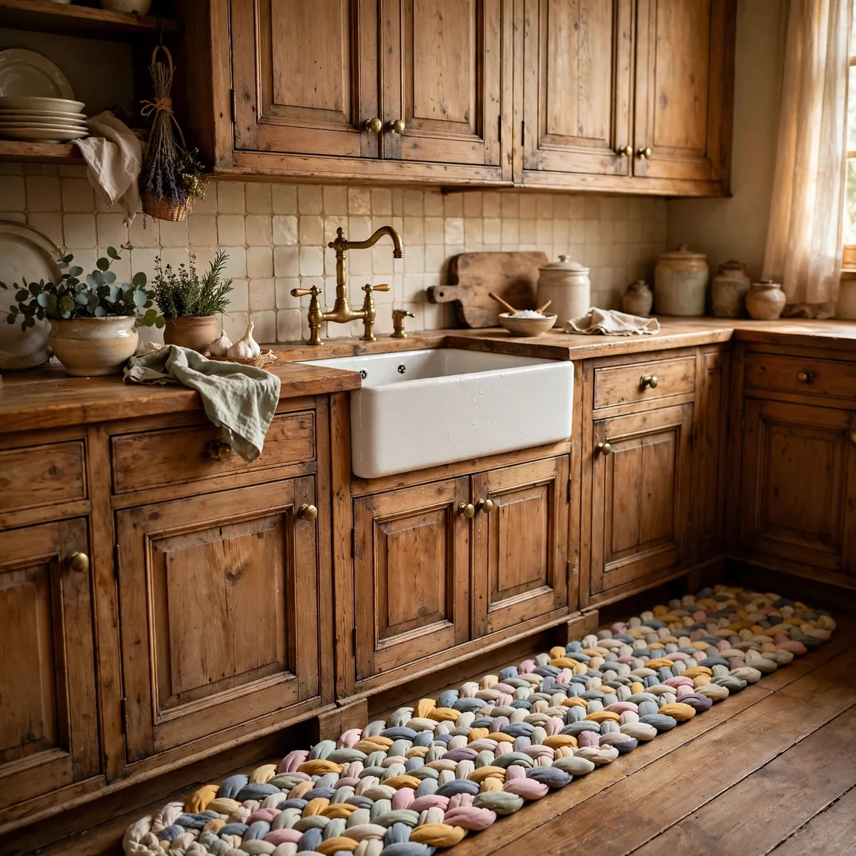 grandmacore kitchen: Layer Braided Rugs Underfoot