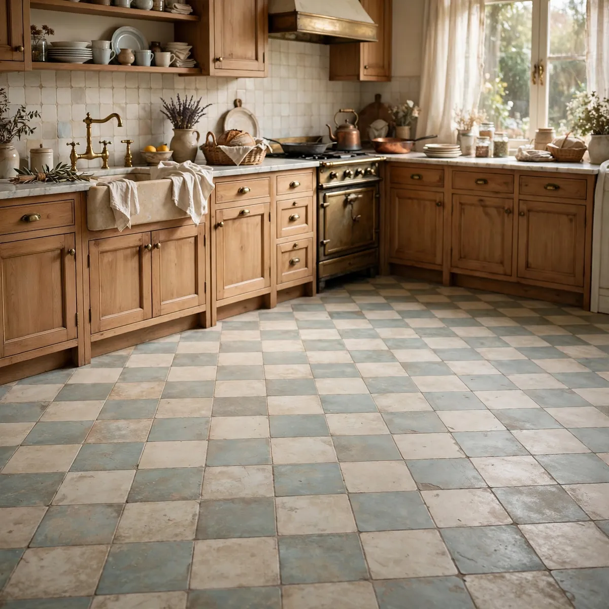 grandmacore kitchen: Choose Vintage-Look Flooring