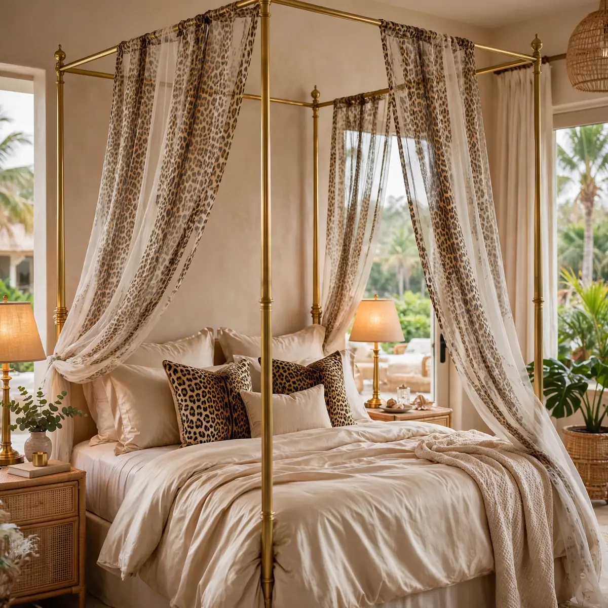 leopard print bedroom ideas: Leopard Canopy Bed