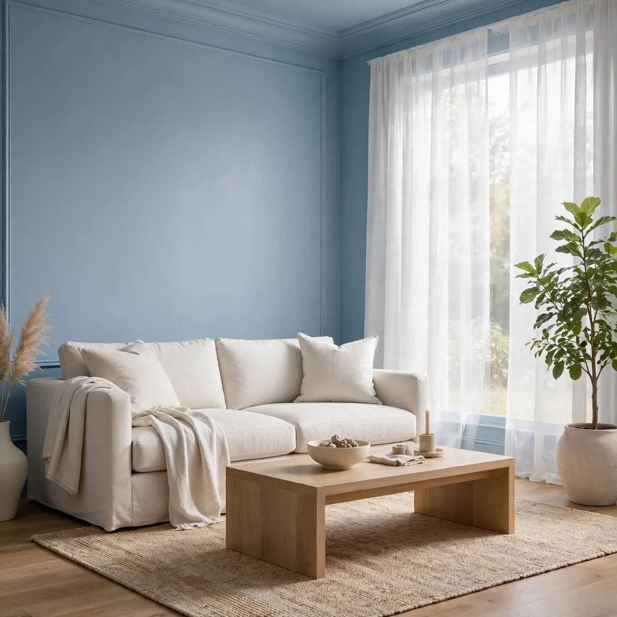 living room color psychology: Calm Blue Walls for a Tranquil Reset