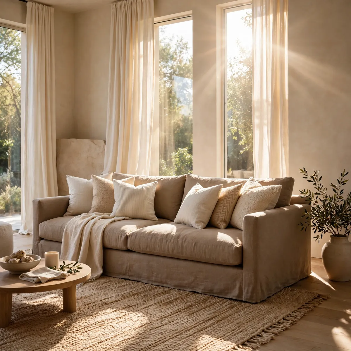 living room color psychology: Tone-on-Tone Beige for Timeless Warmth