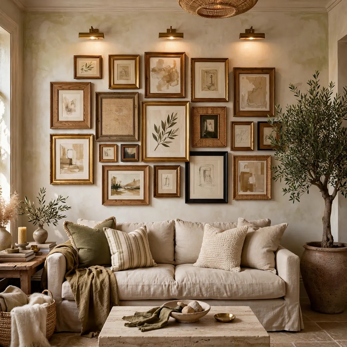 living room wall art ideas: Curate a Classic Eclectic Gallery Wall