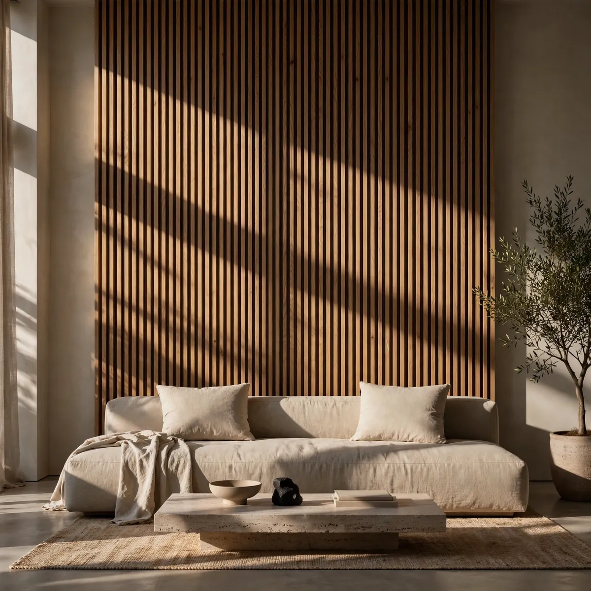 living room wall art ideas: Let Wood Paneling Be the Art