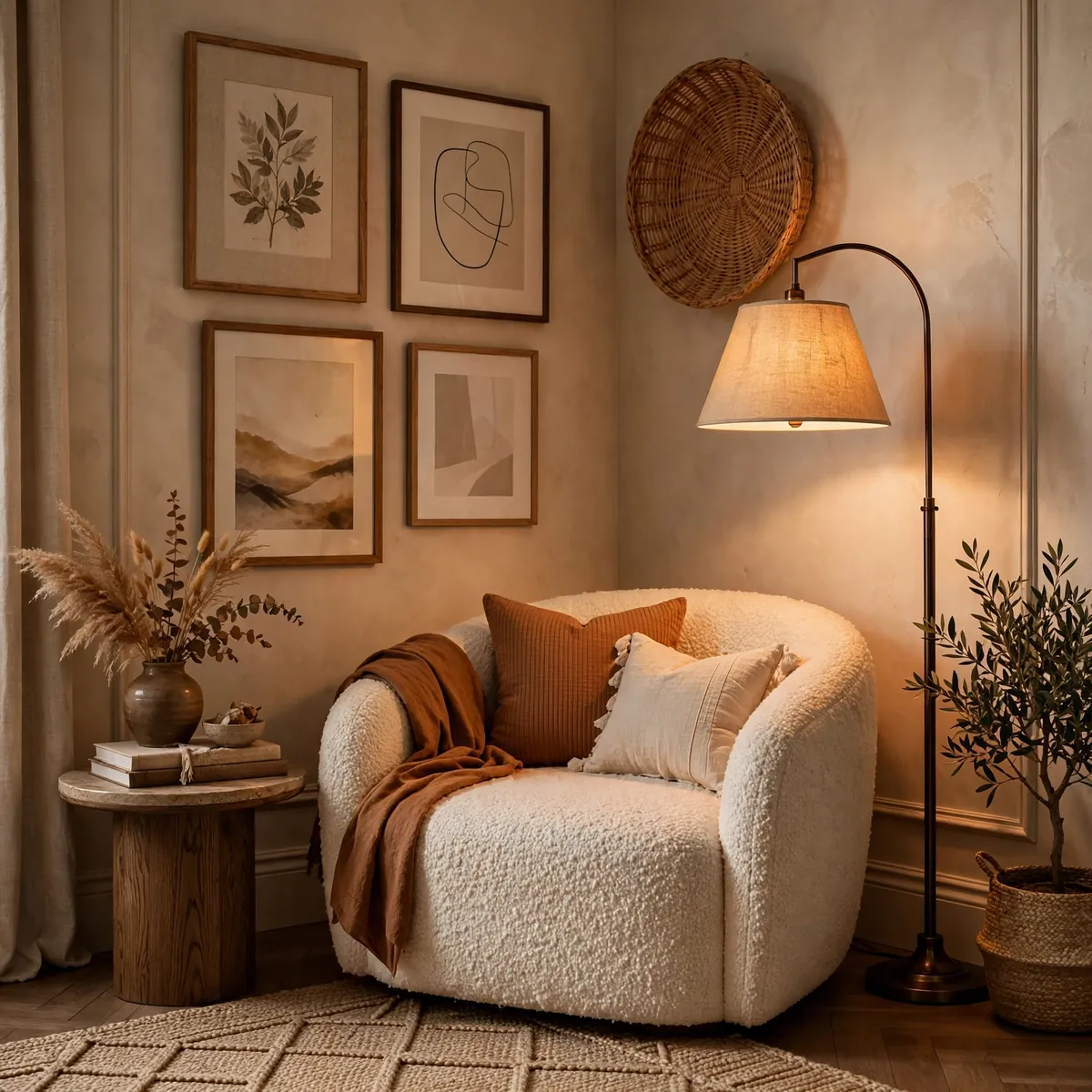 living room wall art ideas: Create a Reading Nook Art Moment