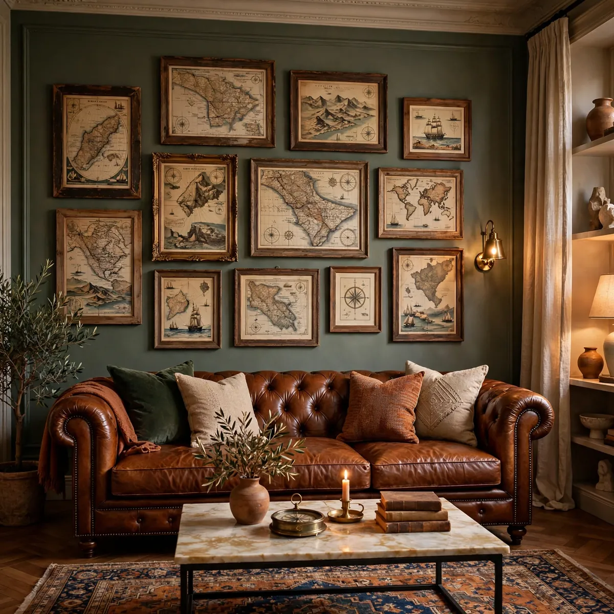 living room wall art ideas: Frame Vintage Finds and Travel Pieces