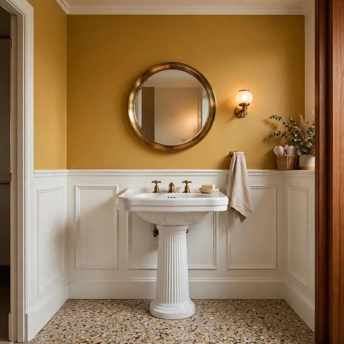 mid century modern bathroom: Choose a Vintage-Inspired Pedestal Sink