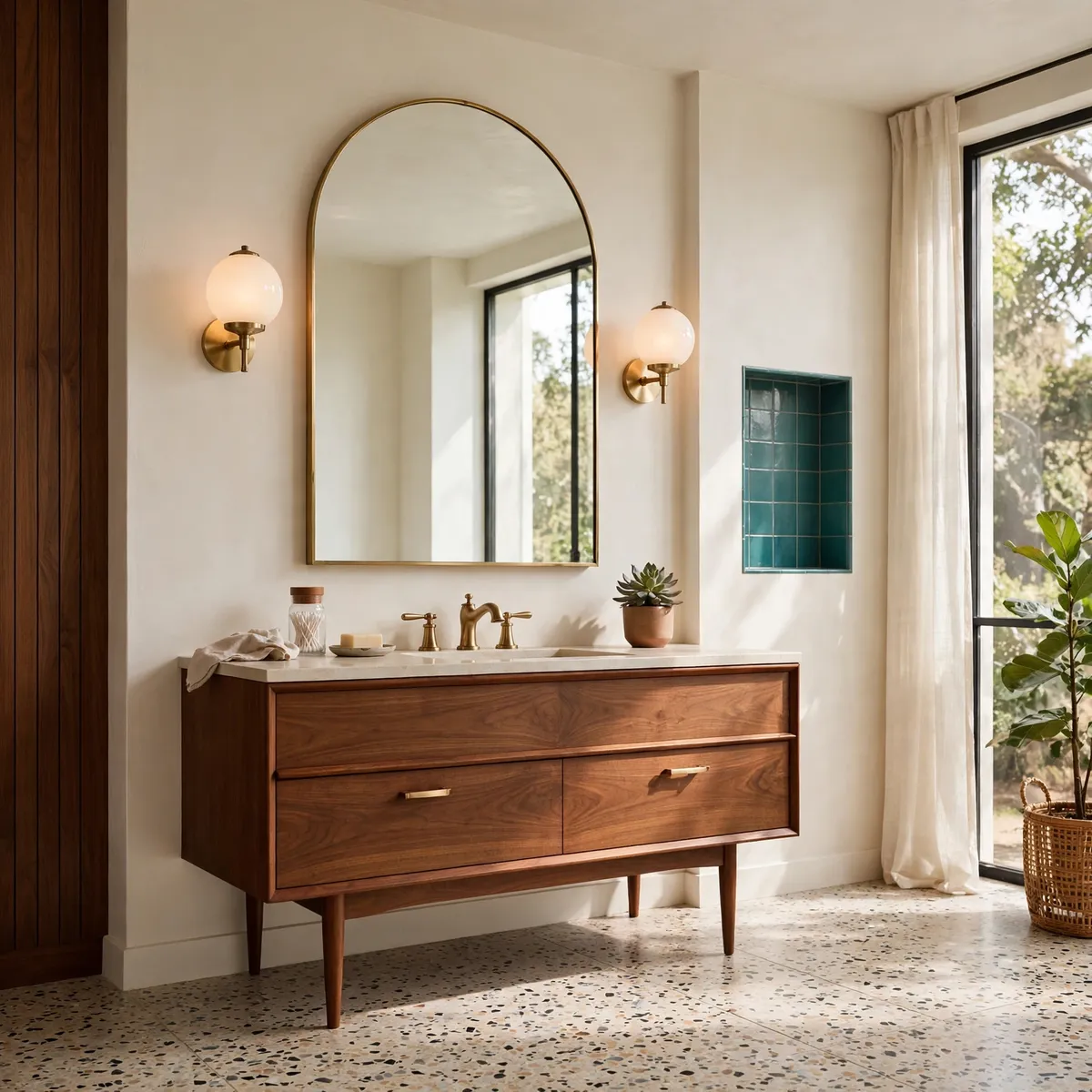 20 Stunning Mid Century Modern Bathroom Ideas That Wow ♥ [Retro Revival]