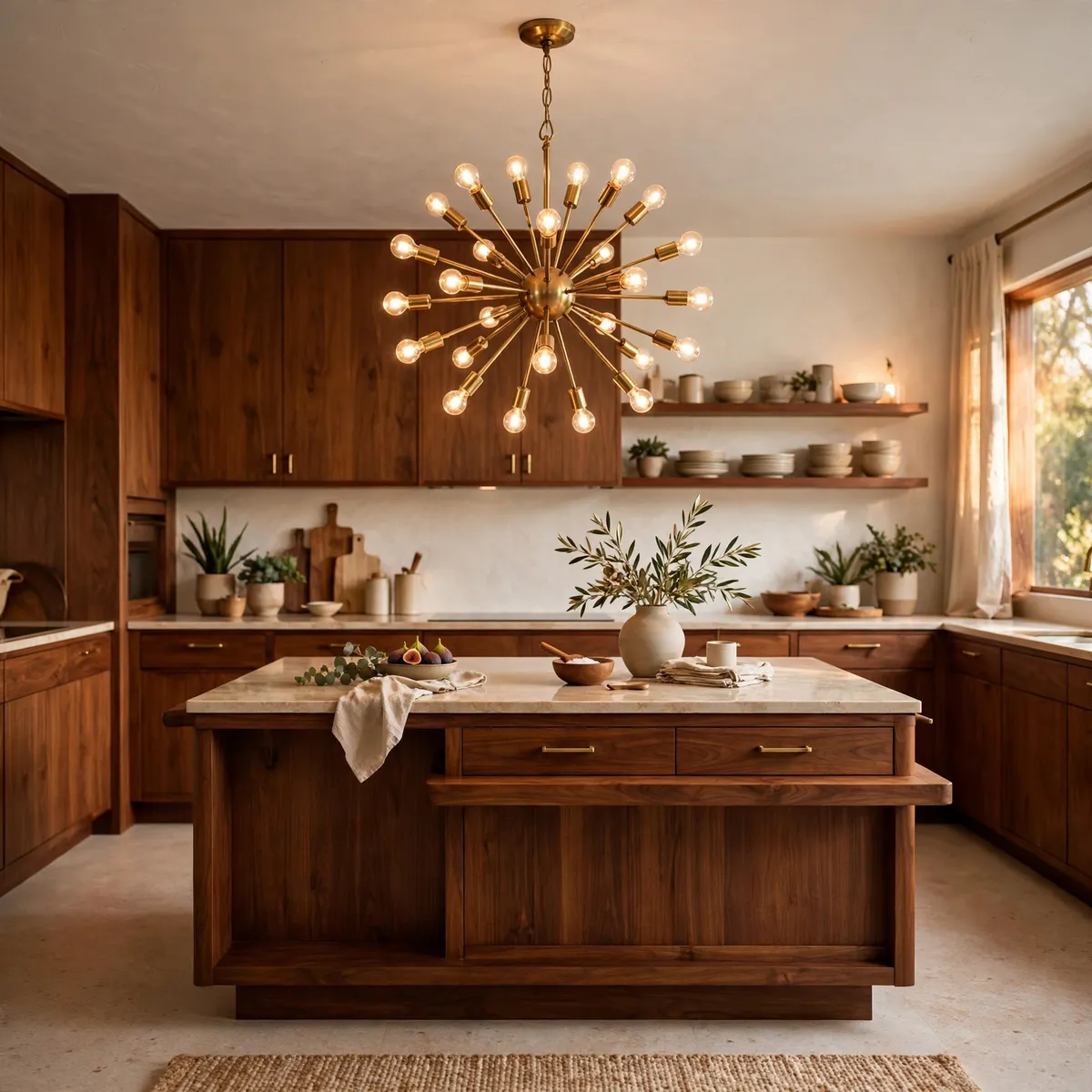 mid century modern kitchen: Crown the Island With a Sputnik Chandelier