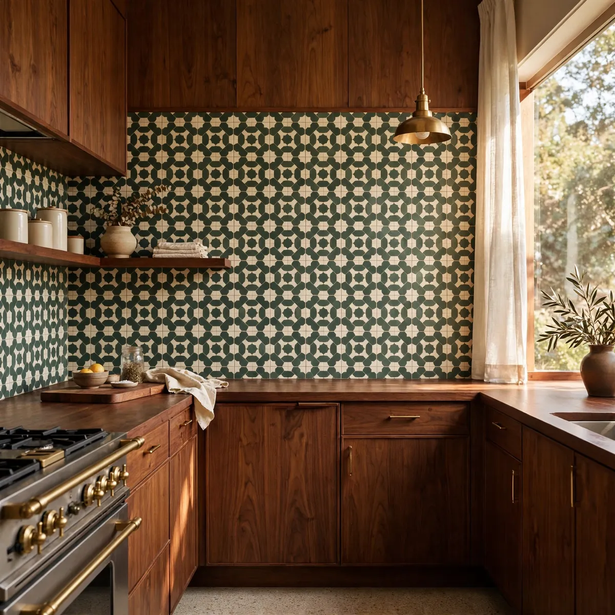 mid century modern kitchen: Choose Geometric Tile With Retro Soul