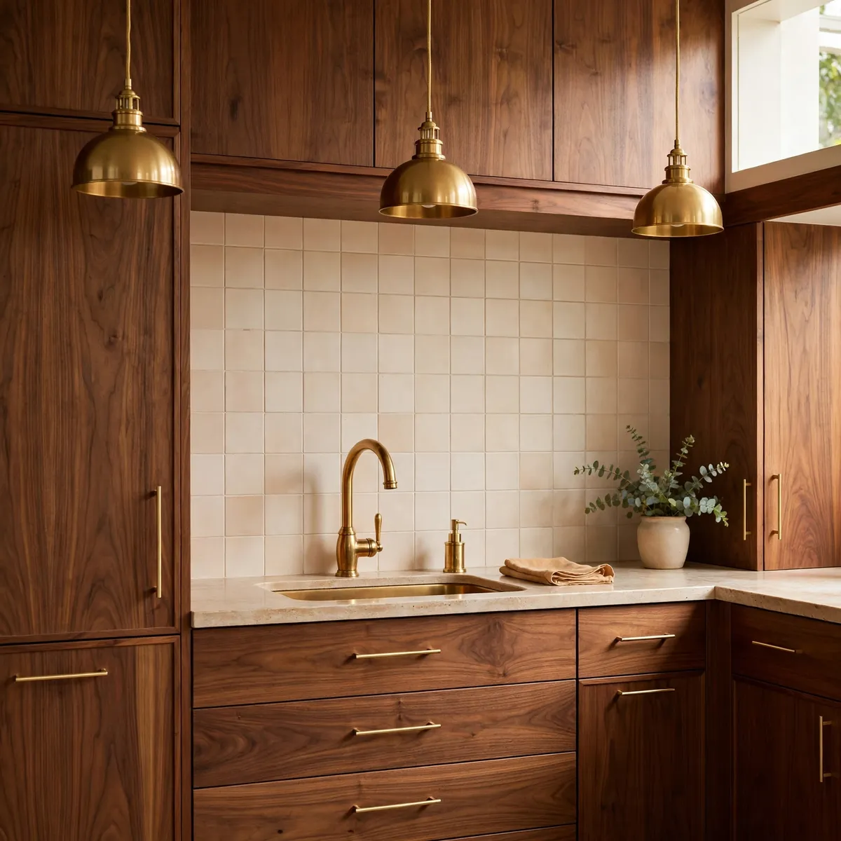 mid century modern kitchen: Commit to One Metal Finish — and Repeat It