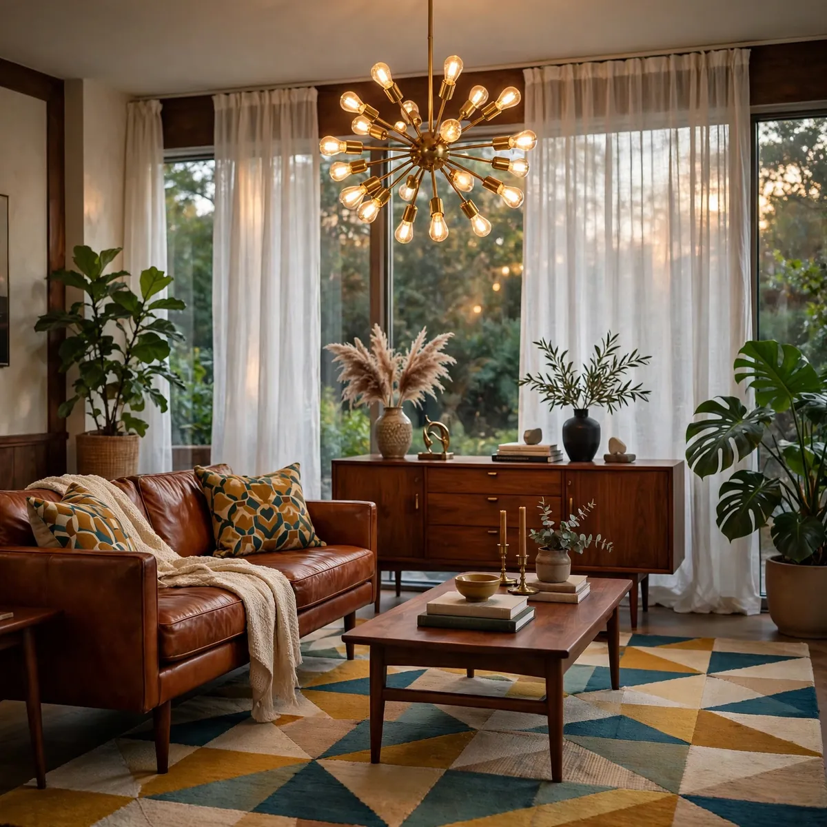 20 Stunning Mid Century Modern Living Room Ideas That Feel Cozy ♥ [Warm Retro]