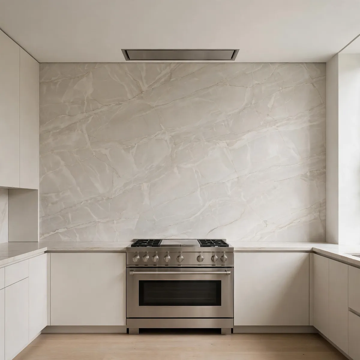 minimalist kitchen ideas: Run One Slab to the Ceiling