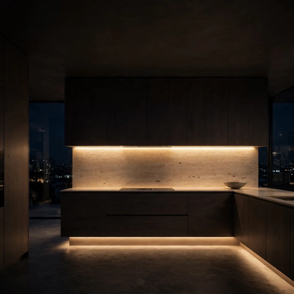 minimalist kitchen ideas: Light From Underneath