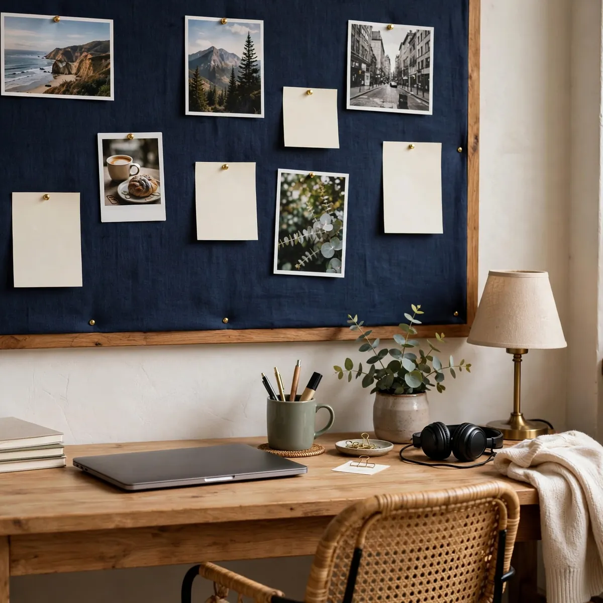 navy blue dorm room ideas: Navy Bulletin Board Makeover