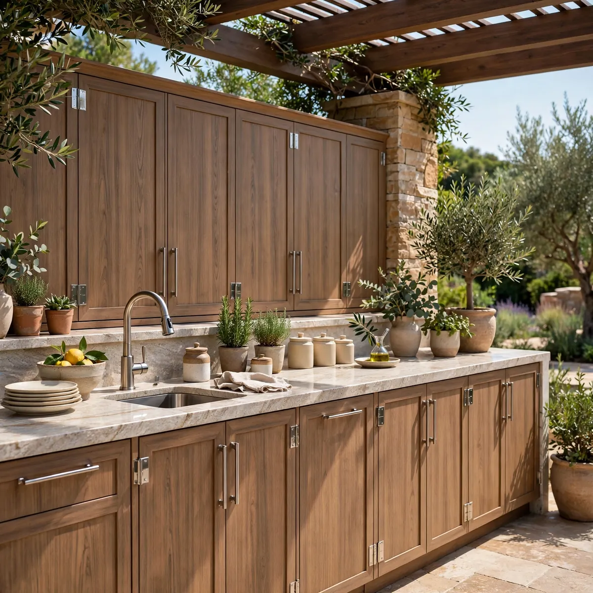 outdoor kitchen ideas: Set the Grill Away From the Prevailing Wind