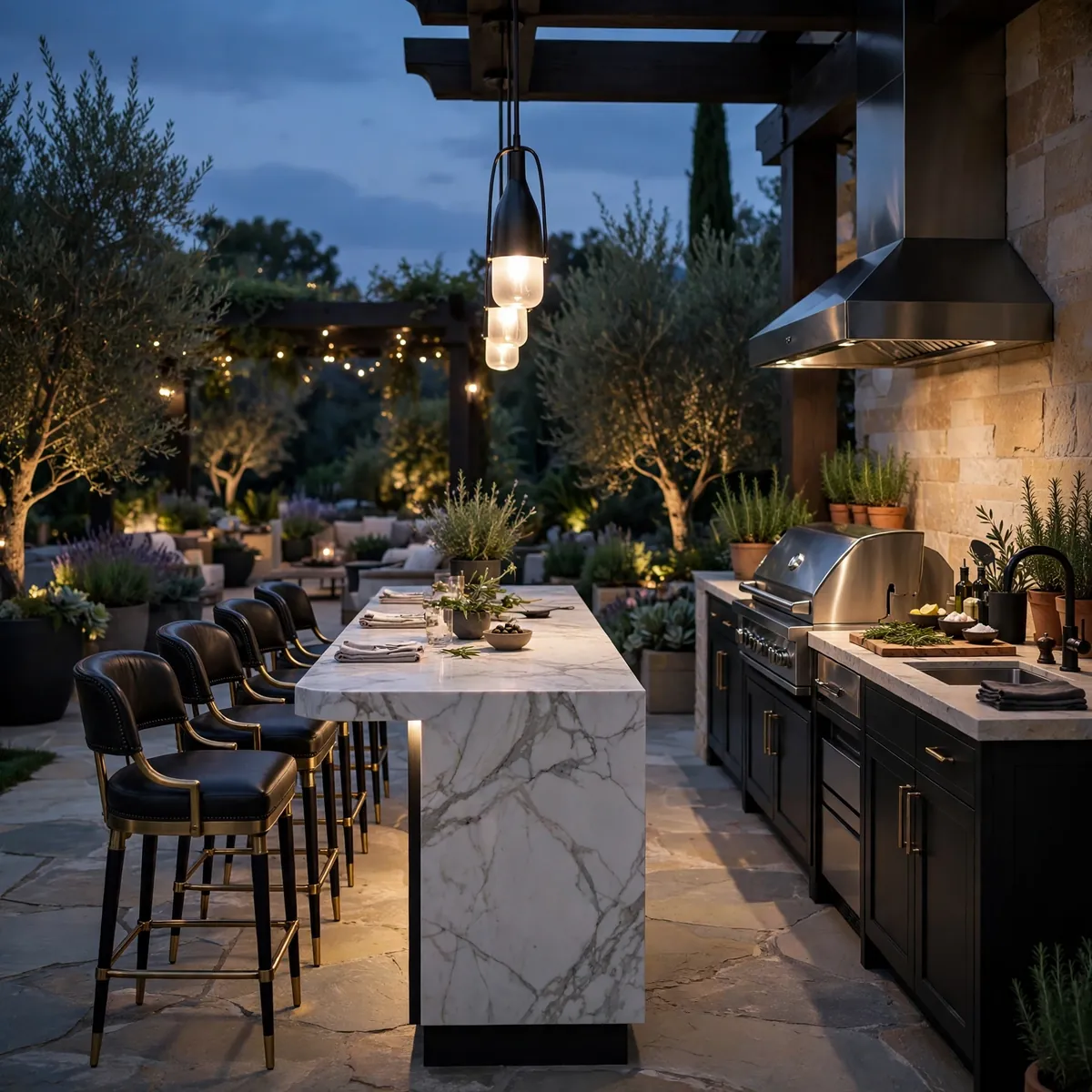 outdoor kitchen ideas: Pick Countertops That Take the Heat