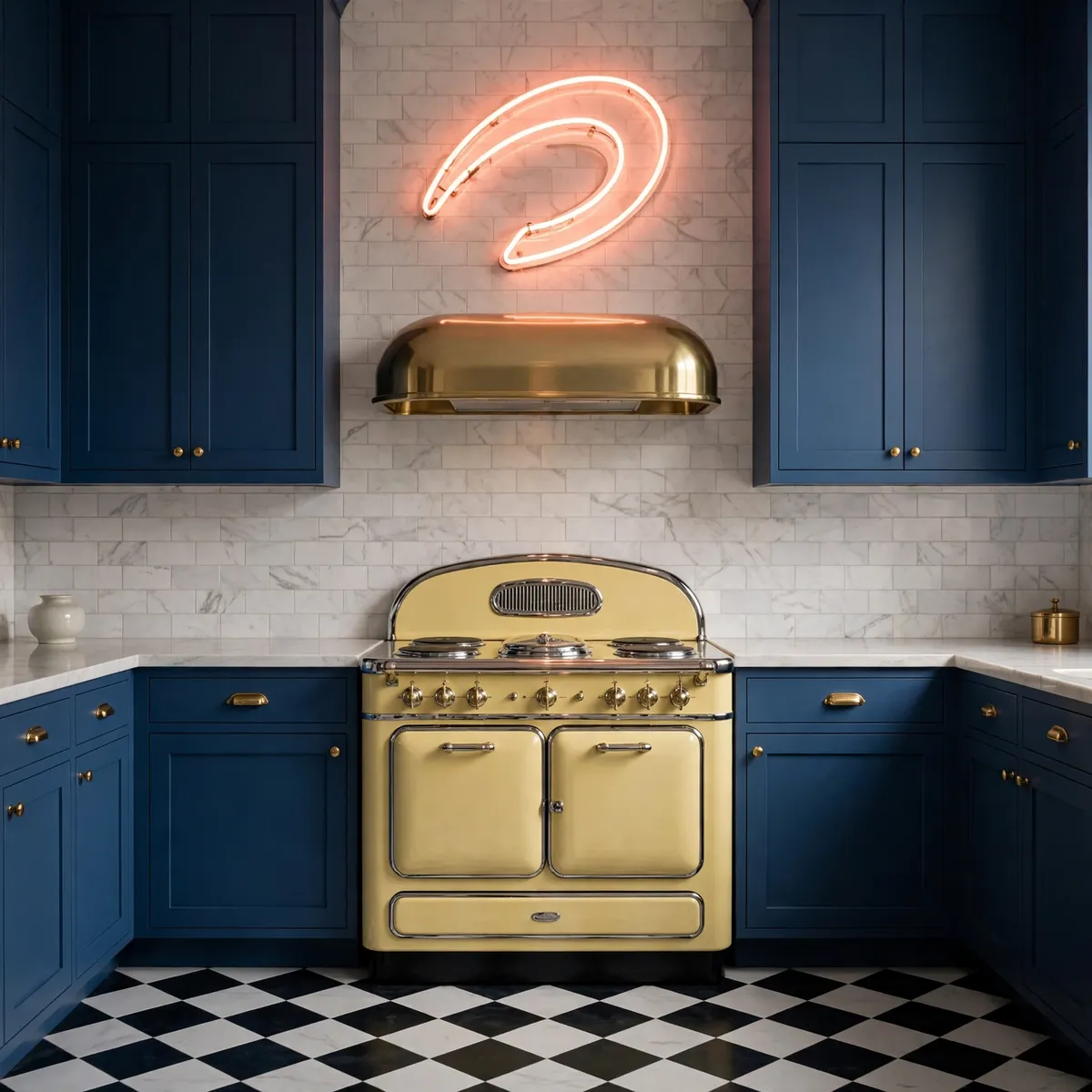 retro kitchen ideas: Make the Stove the Centerpiece