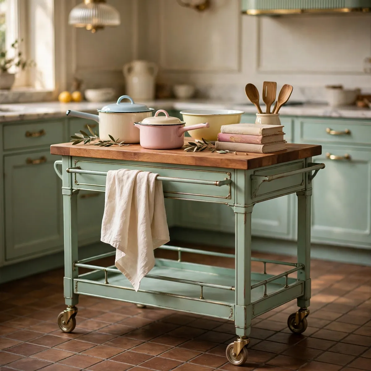 retro kitchen ideas: Roll In a Retro Kitchen Cart