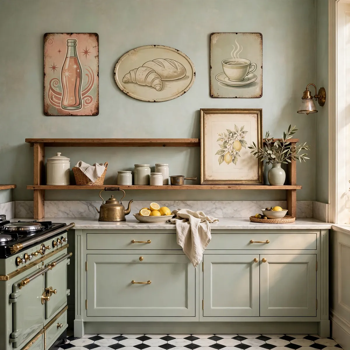 retro kitchen ideas: Curate Vintage Signs With Restraint
