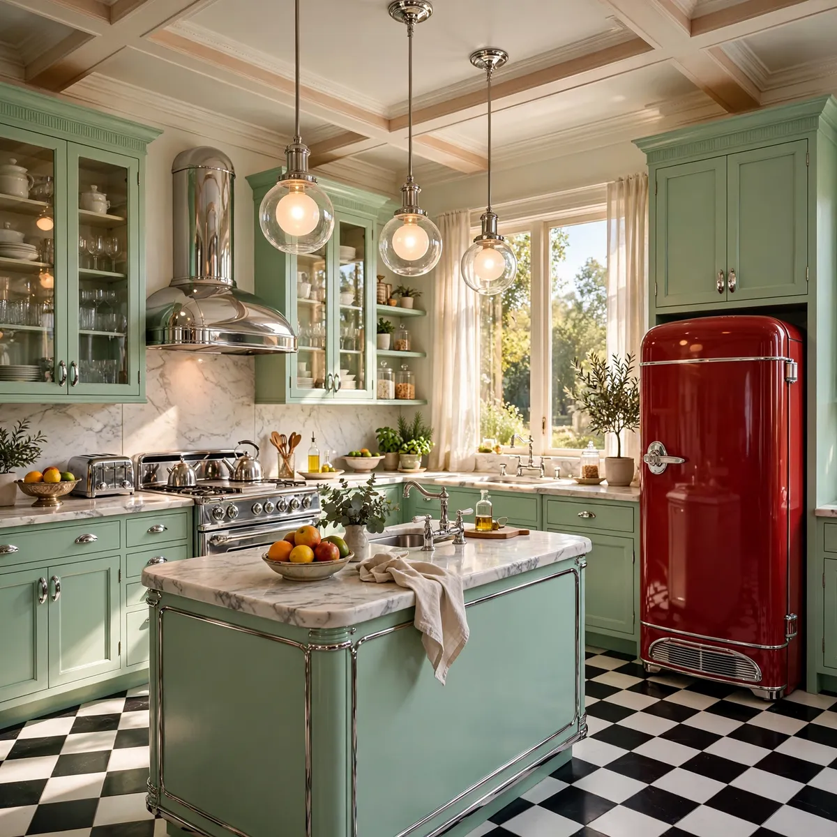 20 Playful Retro Kitchen Ideas That Feel Cool Again ♥ [Diner Days]