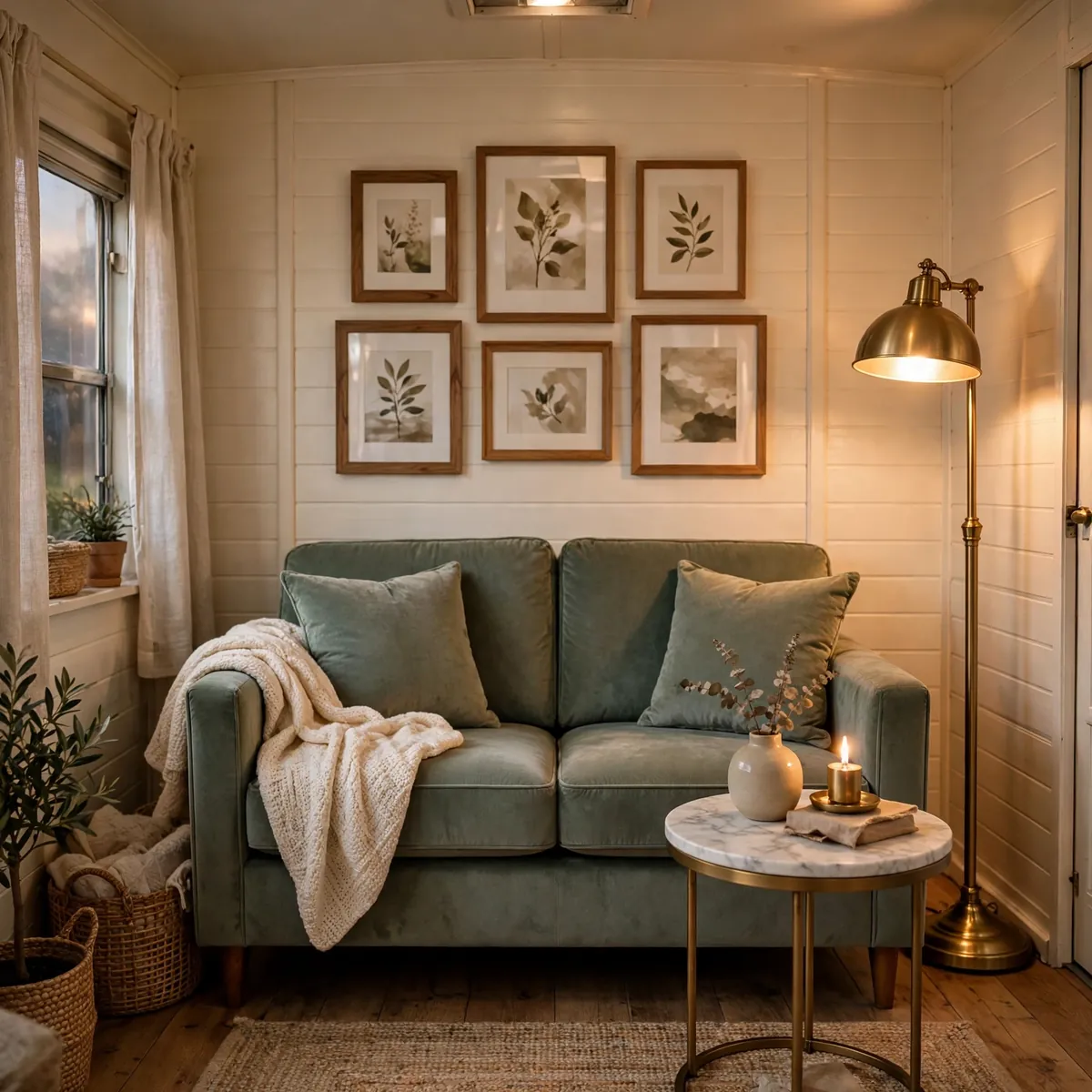 single wide trailer living room ideas: Try a Loveseat Instead of a Full Sofa
