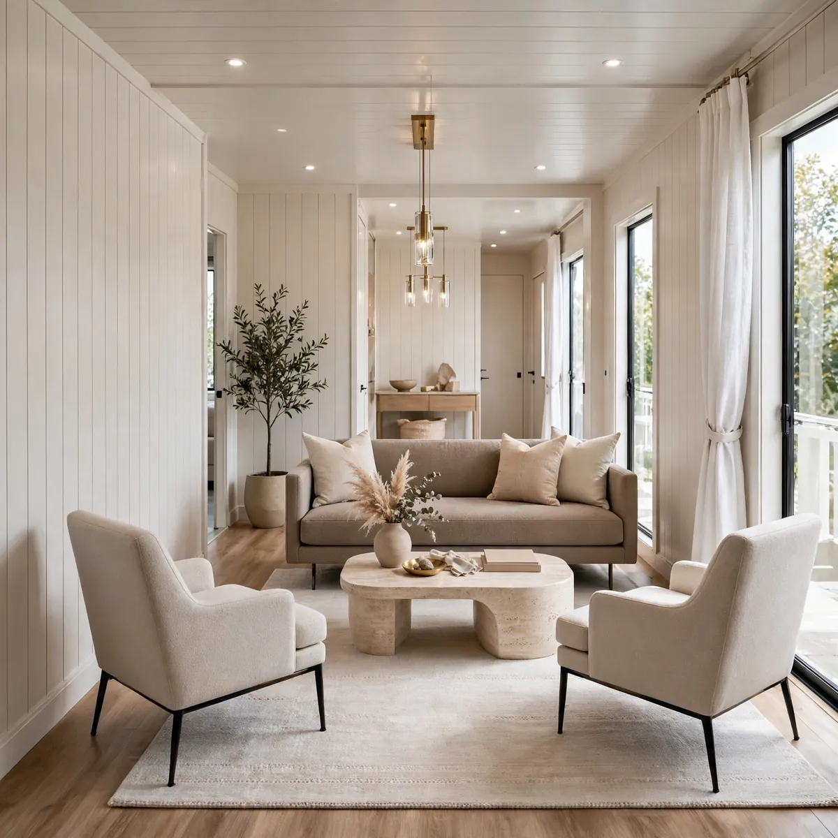 single wide trailer living room ideas: Float Furniture to Free the Floor