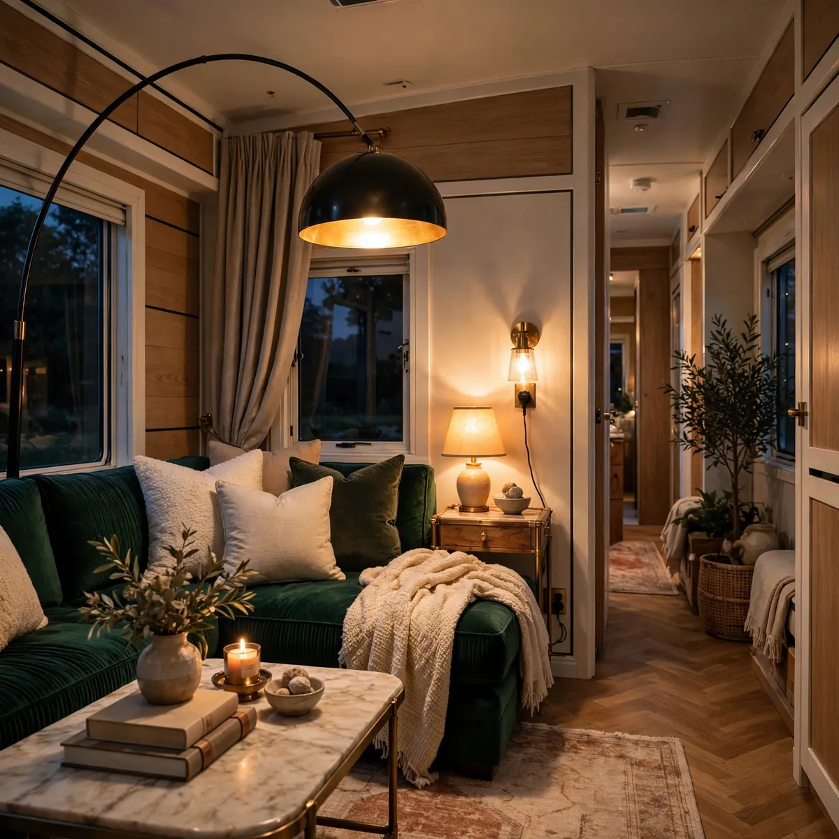 single wide trailer living room ideas: Layer Your Lighting in Threes